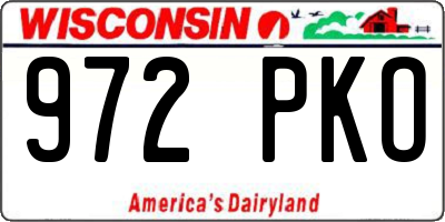 WI license plate 972PKO