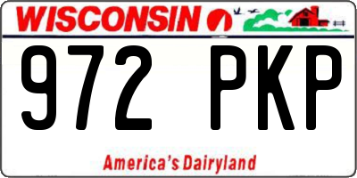 WI license plate 972PKP
