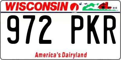 WI license plate 972PKR