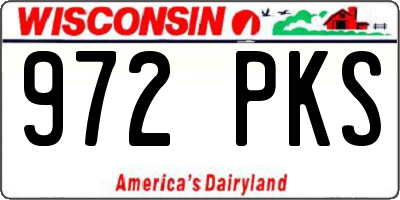WI license plate 972PKS
