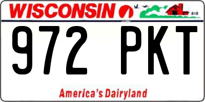 WI license plate 972PKT