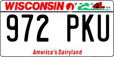 WI license plate 972PKU