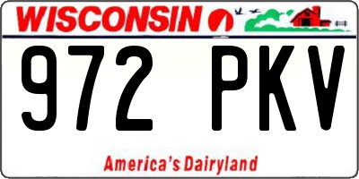 WI license plate 972PKV