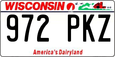 WI license plate 972PKZ
