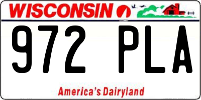 WI license plate 972PLA