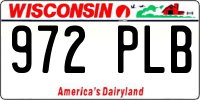 WI license plate 972PLB