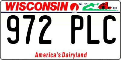 WI license plate 972PLC