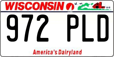 WI license plate 972PLD