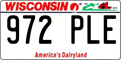 WI license plate 972PLE