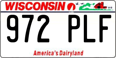 WI license plate 972PLF