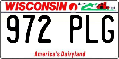 WI license plate 972PLG