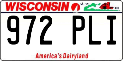 WI license plate 972PLI