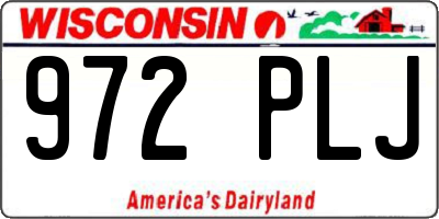 WI license plate 972PLJ