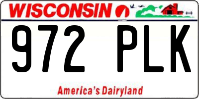 WI license plate 972PLK