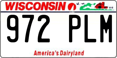 WI license plate 972PLM