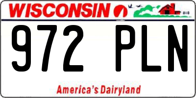 WI license plate 972PLN