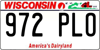 WI license plate 972PLO