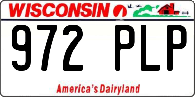 WI license plate 972PLP