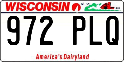 WI license plate 972PLQ
