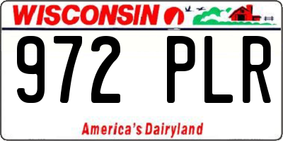 WI license plate 972PLR