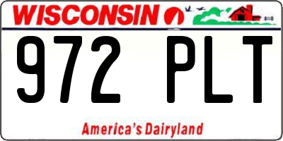 WI license plate 972PLT