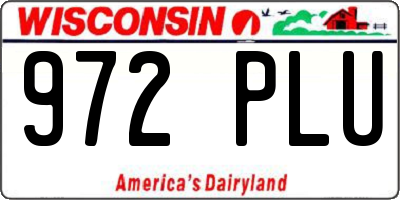 WI license plate 972PLU