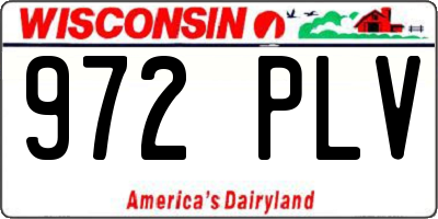 WI license plate 972PLV