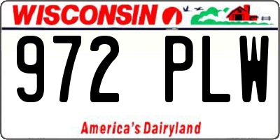 WI license plate 972PLW