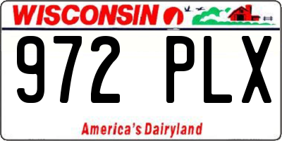 WI license plate 972PLX