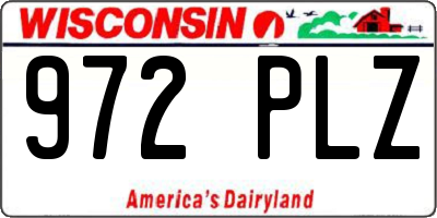 WI license plate 972PLZ