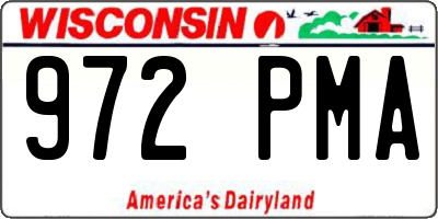 WI license plate 972PMA