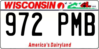 WI license plate 972PMB