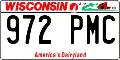WI license plate 972PMC