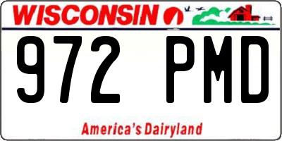 WI license plate 972PMD