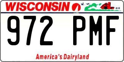 WI license plate 972PMF