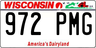 WI license plate 972PMG