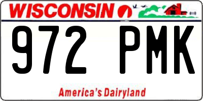 WI license plate 972PMK