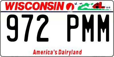 WI license plate 972PMM