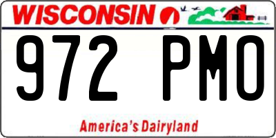 WI license plate 972PMO