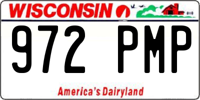 WI license plate 972PMP