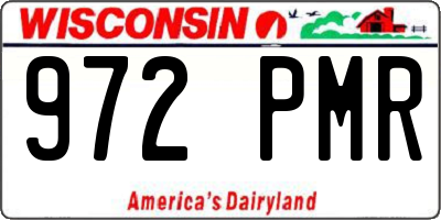 WI license plate 972PMR