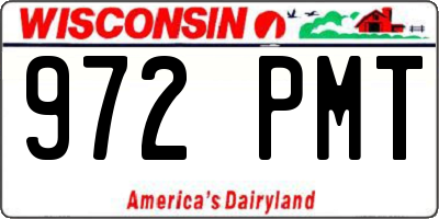 WI license plate 972PMT