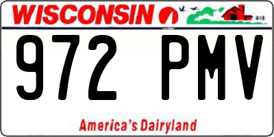 WI license plate 972PMV