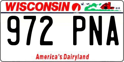 WI license plate 972PNA