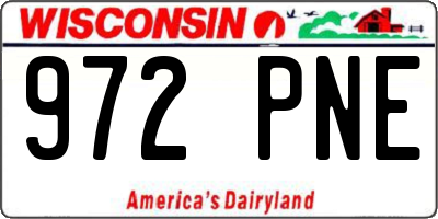 WI license plate 972PNE