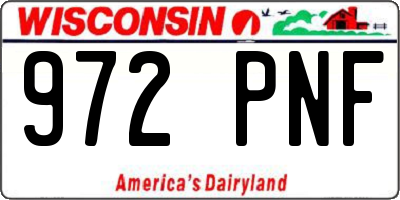 WI license plate 972PNF