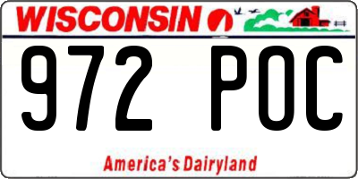 WI license plate 972POC