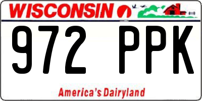 WI license plate 972PPK