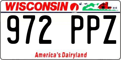 WI license plate 972PPZ