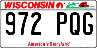 WI license plate 972PQG